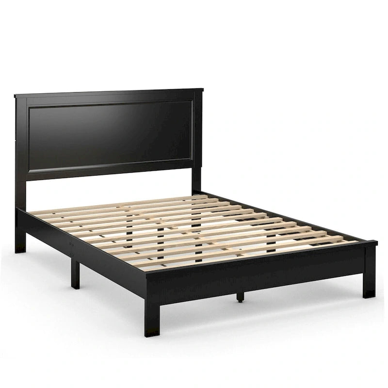 Gymax Twin/Full/Queen Size Bed Frame Platform Slat High Headboard