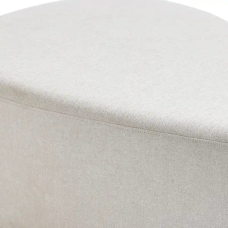 43 Rounded Triangle Upholstered Ottoman, Oversize Fabric Ottoman Footstool