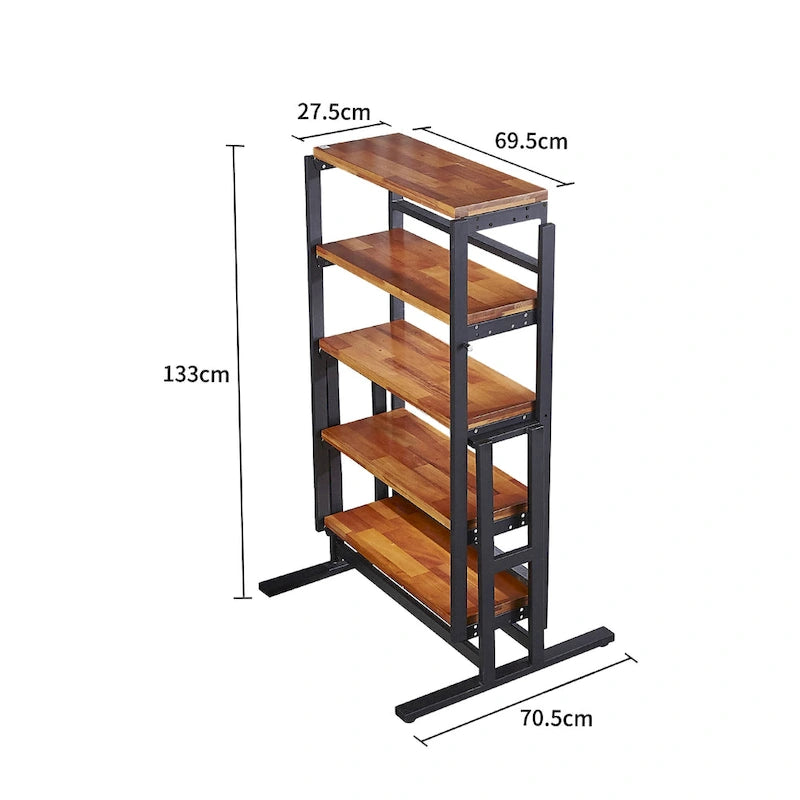 Mesa de jantar convertível multifunções em madeira maciça de mogno, mesa com prateleira para poupar espaço e alternar livremente, para casa e estúdio