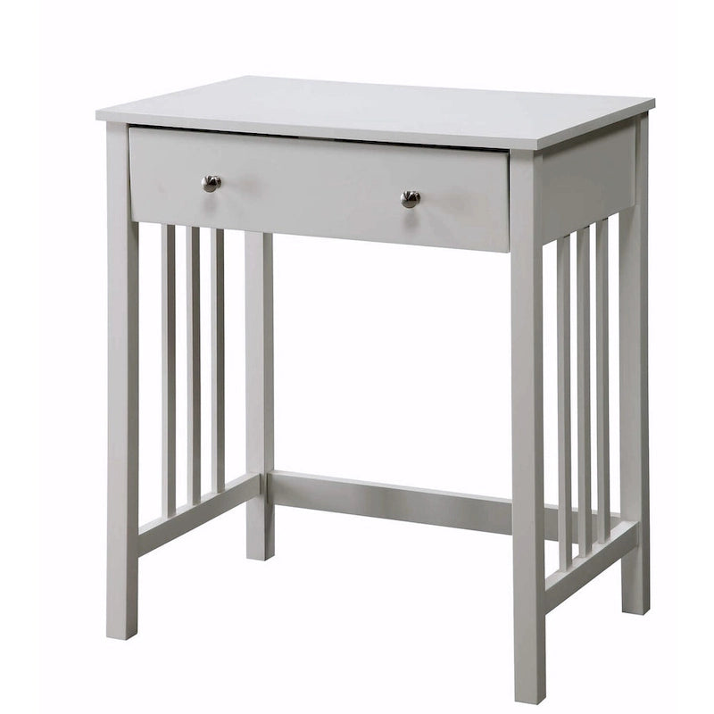Compact Wooden Writing Desk with Sliding Keyboard Drawer and Slatted Sides
