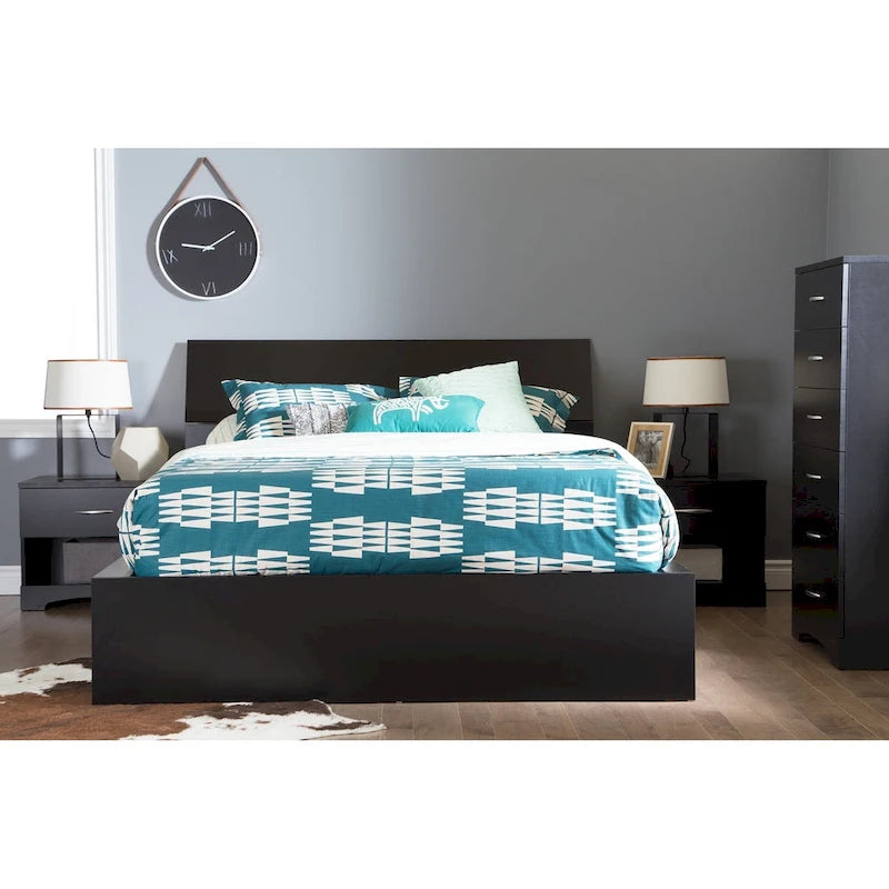 Contemporary Tall Six-Drawer Bedroom Storage Chest with Sleek Metal Handles