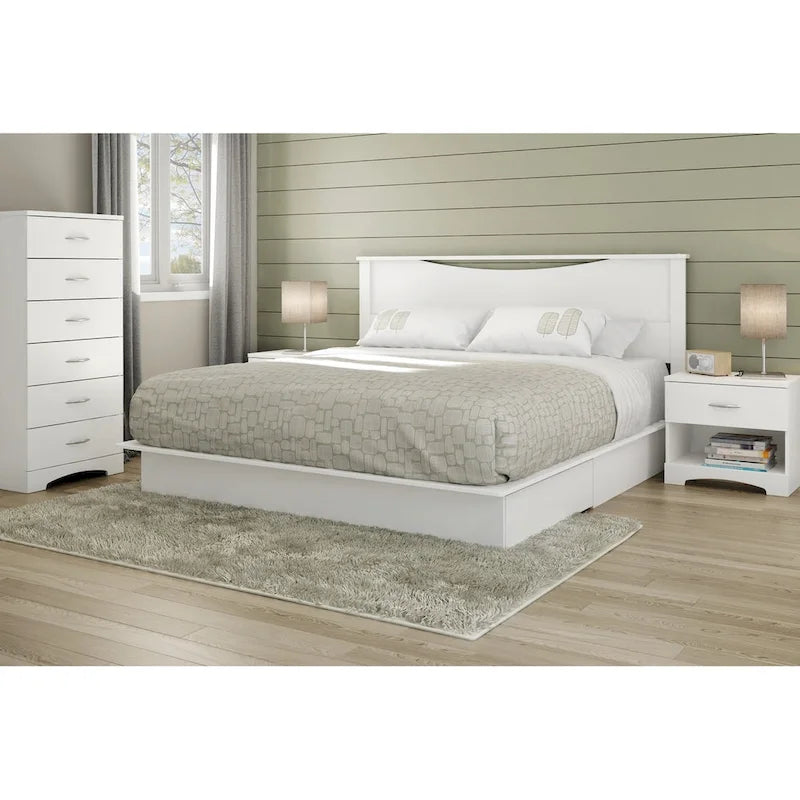 Contemporary Tall Six-Drawer Bedroom Storage Chest with Sleek Metal Handles