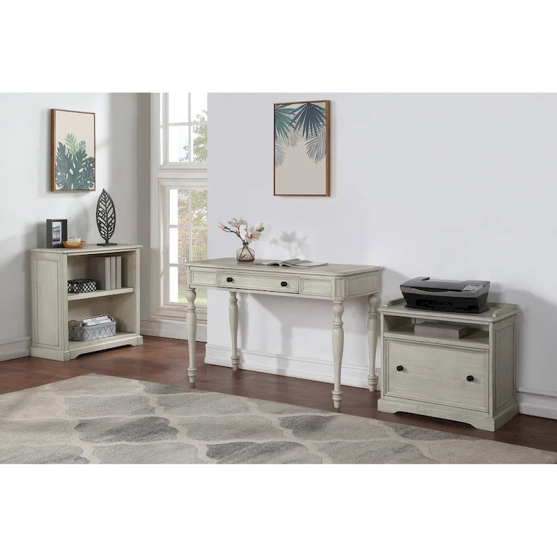 Classic Wooden Writing Desk with Storage Drawer and Turned Legs