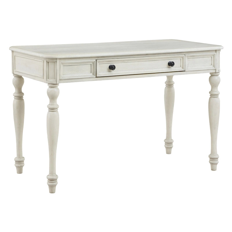Scrivania classica in legno con cassetto contenitore e gambe tornite