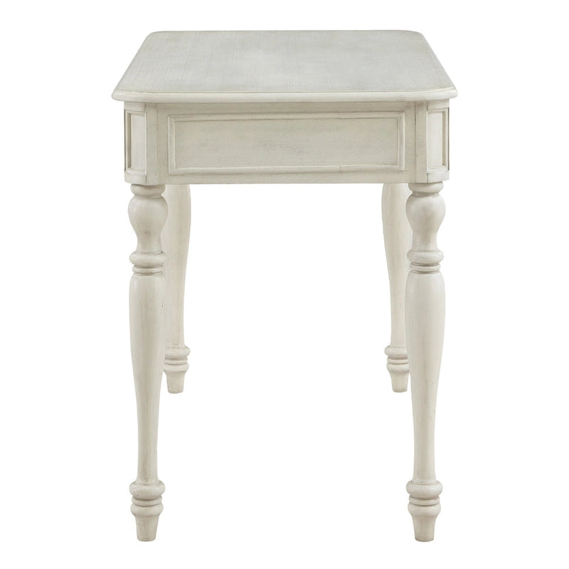 Classic Wooden Writing Desk with Storage Drawer and Turned Legs