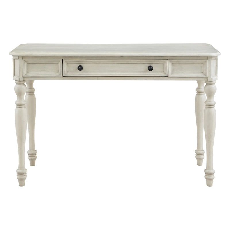 Scrivania classica in legno con cassetto contenitore e gambe tornite