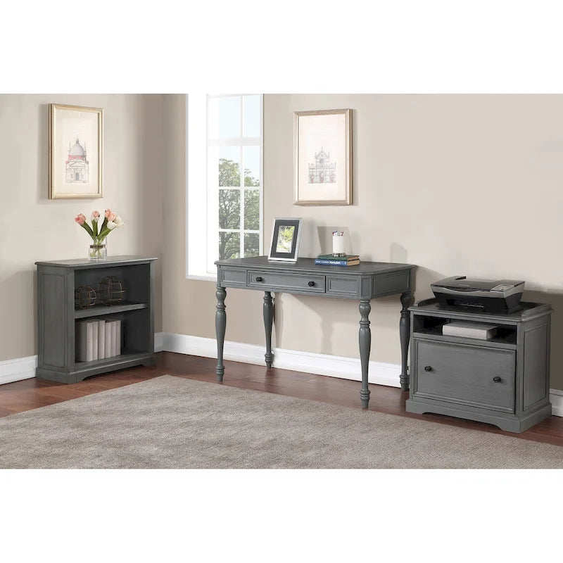 Scrivania classica in legno con cassetto contenitore e gambe tornite