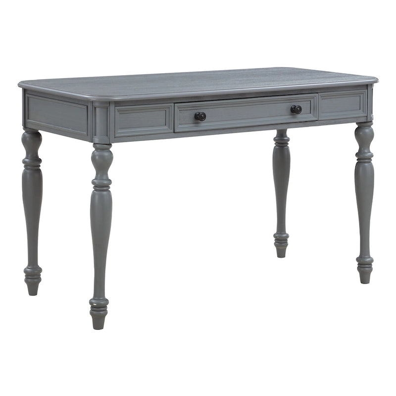 Scrivania classica in legno con cassetto contenitore e gambe tornite