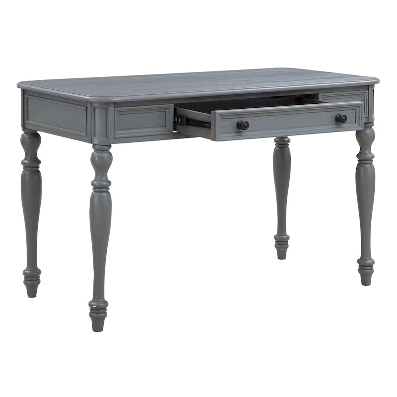 Scrivania classica in legno con cassetto contenitore e gambe tornite