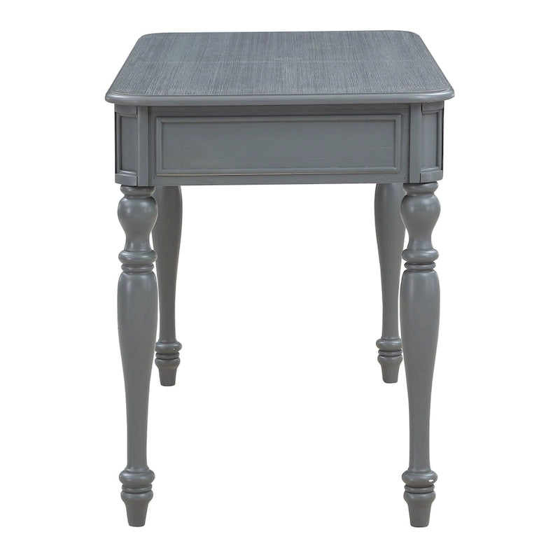 Scrivania classica in legno con cassetto contenitore e gambe tornite