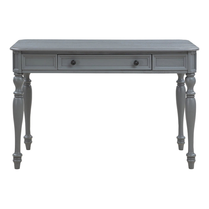 Scrivania classica in legno con cassetto contenitore e gambe tornite