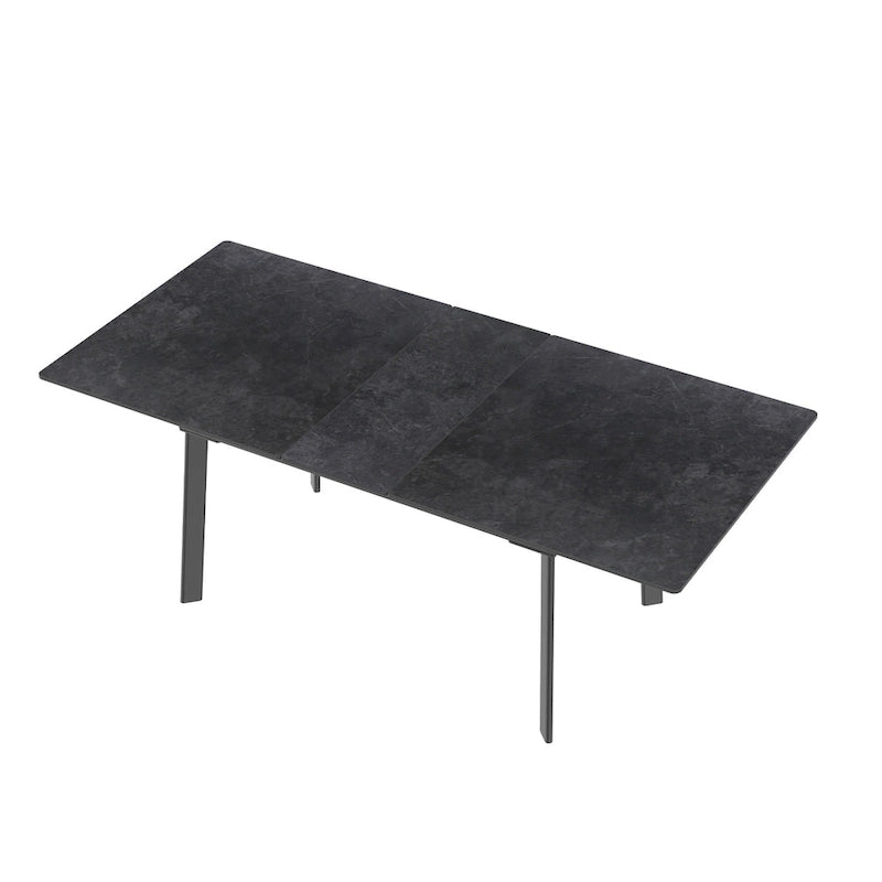 Extendable Kitchen Sintered Stone Material Rectangle Dining Table - 62.9x31.5x31.1 inch