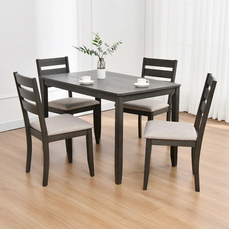 Rectangular Rubberwood Dining Table with Smooth Finish and Sturdy Legs