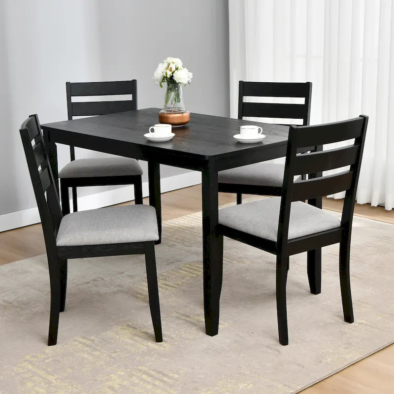 Rectangular Rubberwood Dining Table with Smooth Finish and Sturdy Legs