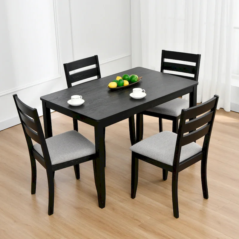 Rectangular Rubberwood Dining Table with Smooth Finish and Sturdy Legs