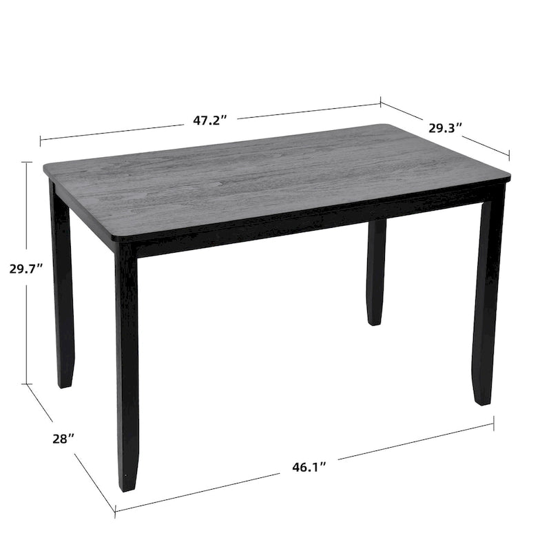 Rectangular Rubberwood Dining Table with Smooth Finish and Sturdy Legs