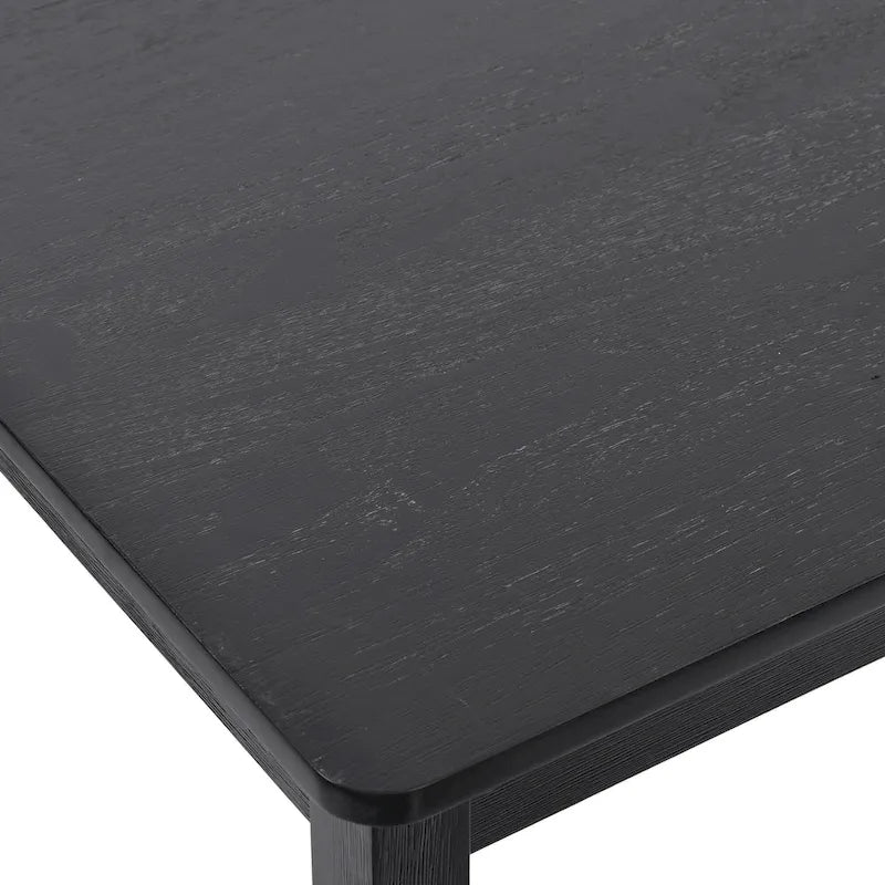 Rectangular Rubberwood Dining Table with Smooth Finish and Sturdy Legs