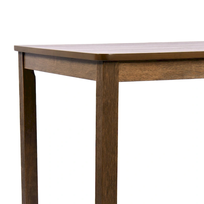Rectangular Rubberwood Dining Table with Smooth Finish and Sturdy Legs