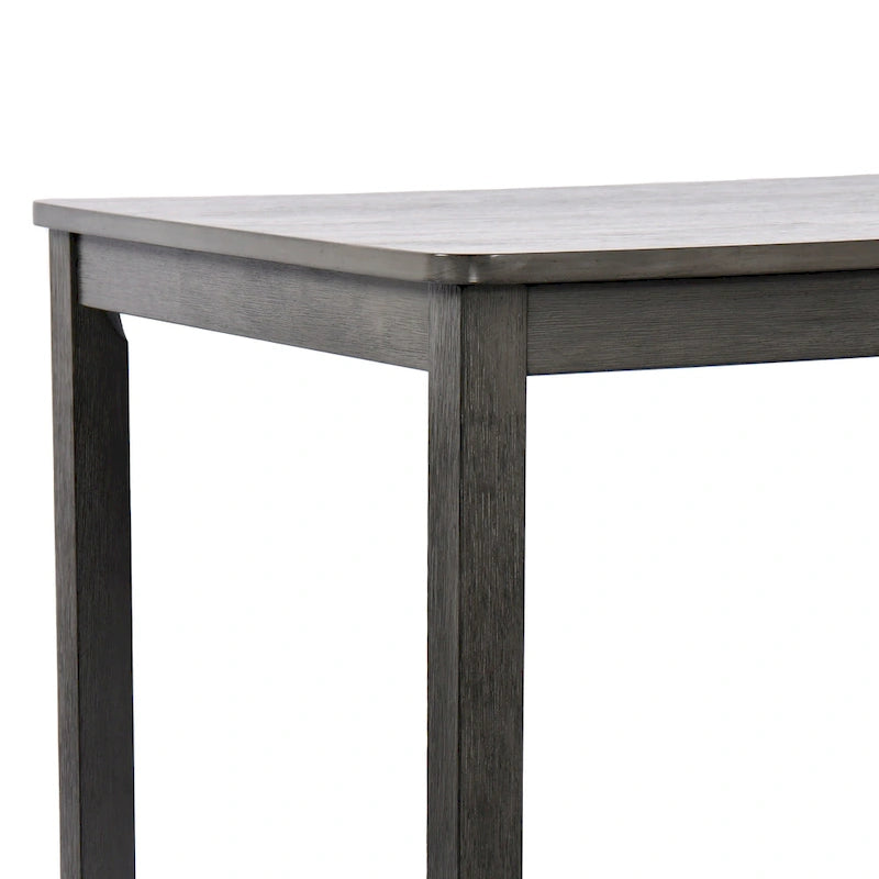Rectangular Rubberwood Dining Table with Smooth Finish and Sturdy Legs