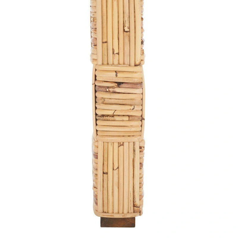 Woven Kubu Rattan Console Table with Textured Coastal Style Design