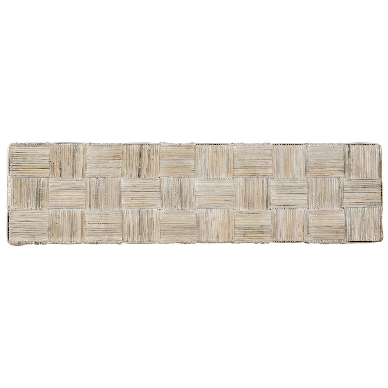 Woven Kubu Rattan Console Table with Textured Coastal Style Design