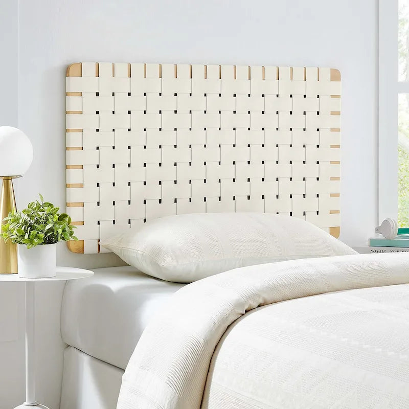 Sparta Wall-Mount Twin/Full/Queen/King Vegan Leather Weave Headboard