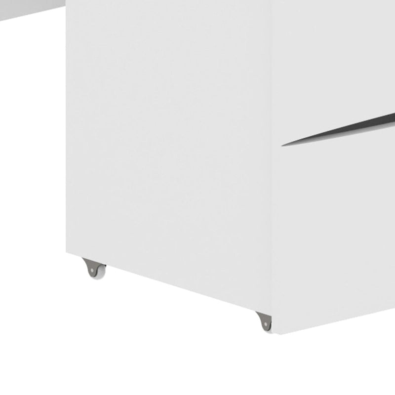 Modern Makeup Vanity Table with LED Mirror and Glass Storage