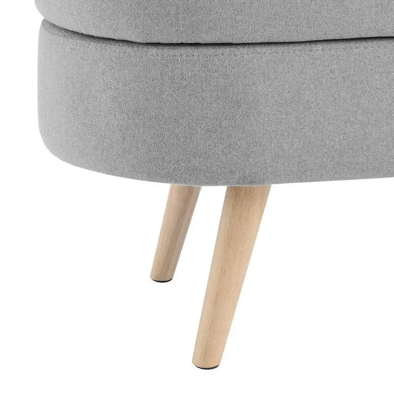 Panca contenitore moderna imbottita con gambe in legno massello, sgabello poggiapiedi per ingresso, panca ai piedi del letto, pouf da toeletta