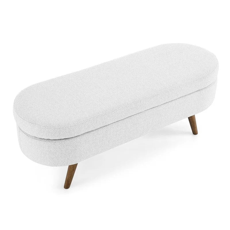 Panca contenitore moderna imbottita con gambe in legno massello, sgabello poggiapiedi per ingresso, panca ai piedi del letto, pouf da toeletta