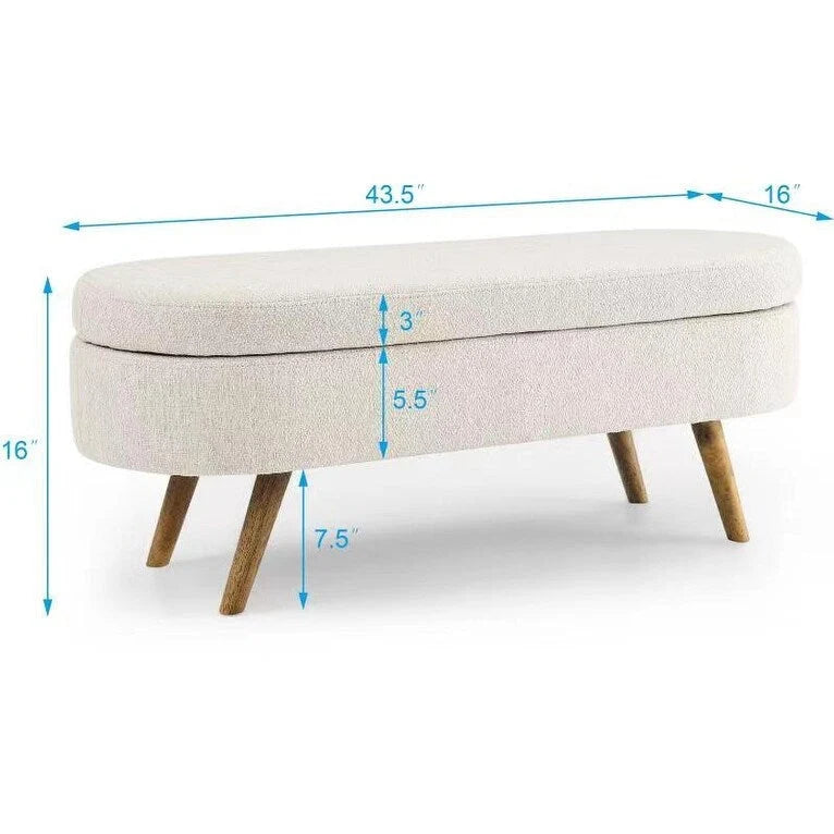 Panca contenitore moderna imbottita con gambe in legno massello, sgabello poggiapiedi per ingresso, panca ai piedi del letto, pouf da toeletta