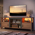 Mobile TV rustico in stile rustico di campagna con illuminazione LED e contenitore multimediale