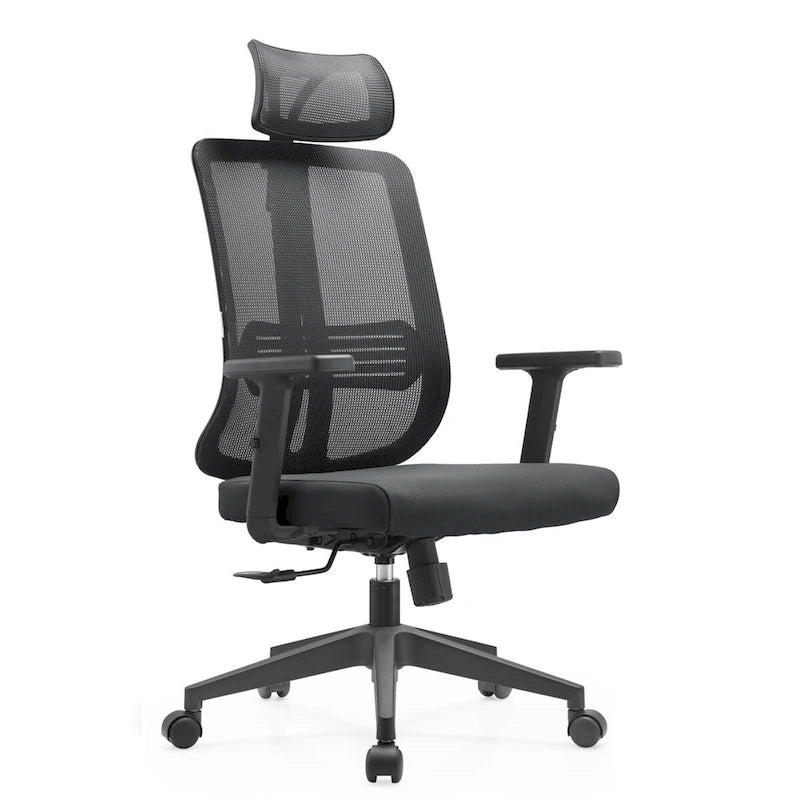 Modern Adjustable Mesh Office Chair with Headrest and Padded Seat