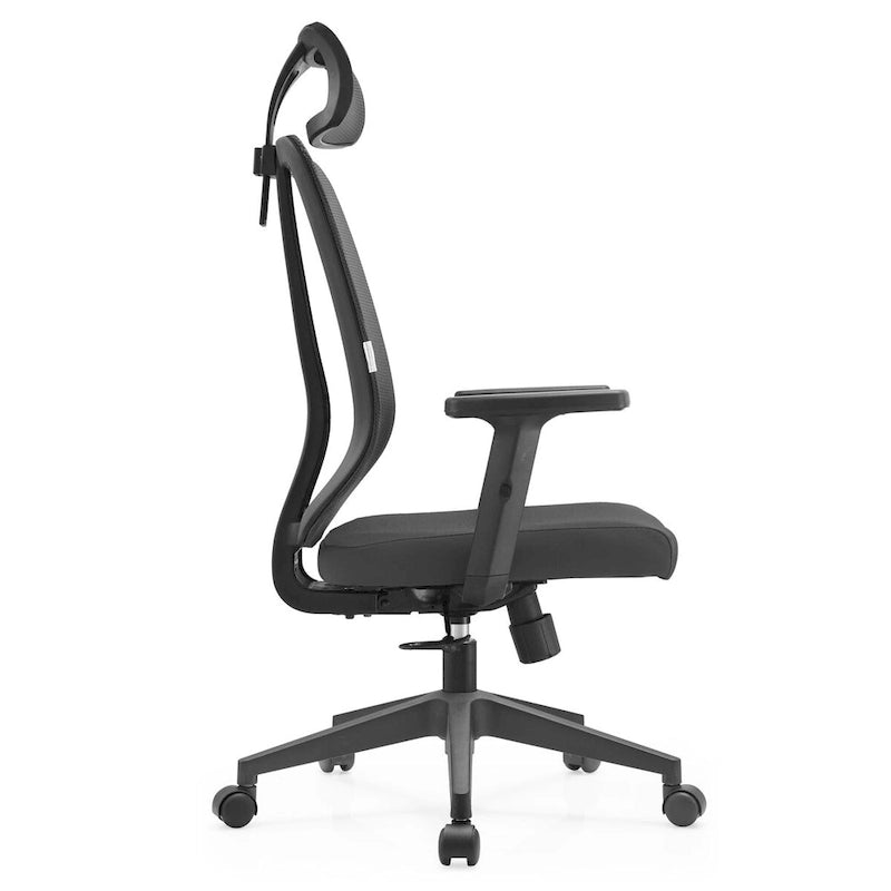 Chaise de bureau moderne réglable en maille avec appuie-tête et assise rembourrée