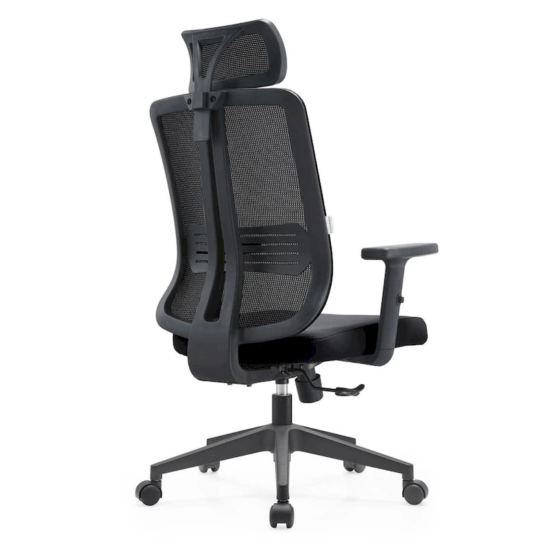 Chaise de bureau moderne réglable en maille avec appuie-tête et assise rembourrée