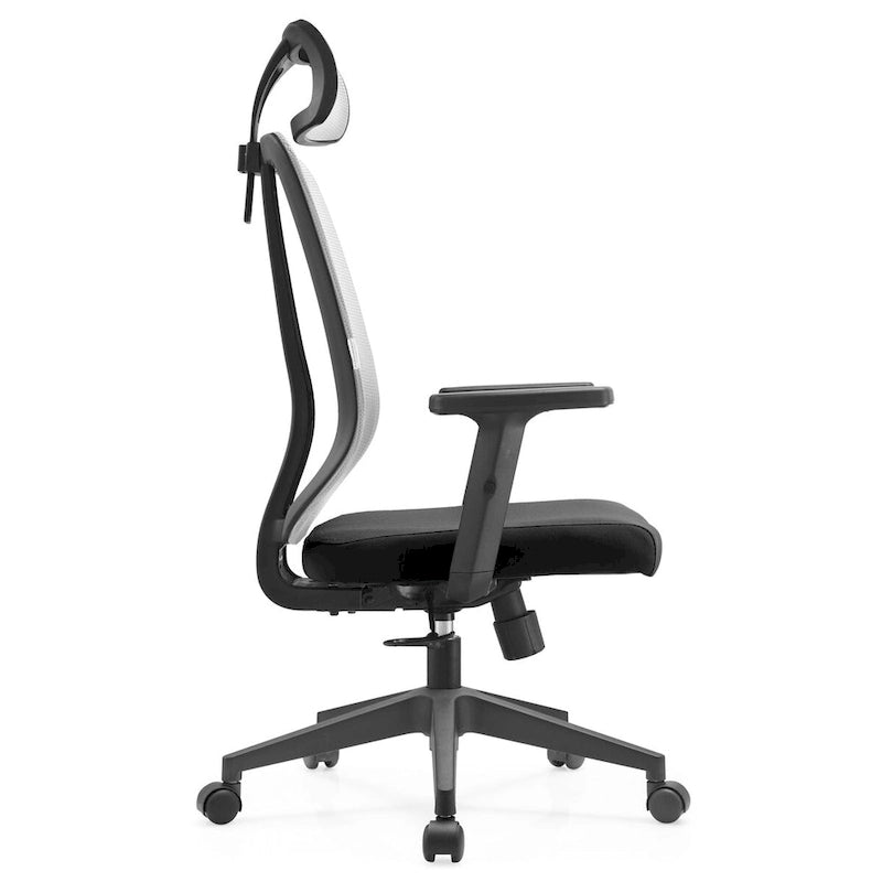 Chaise de bureau moderne réglable en maille avec appuie-tête et assise rembourrée