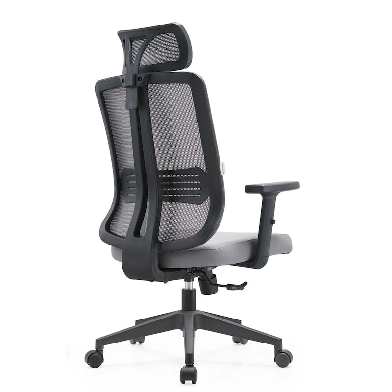 Chaise de bureau moderne réglable en maille avec appuie-tête et assise rembourrée