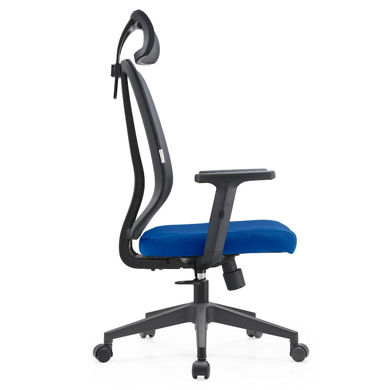 Chaise de bureau moderne réglable en maille avec appuie-tête et assise rembourrée