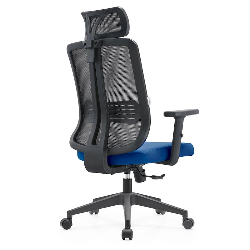 Chaise de bureau moderne réglable en maille avec appuie-tête et assise rembourrée
