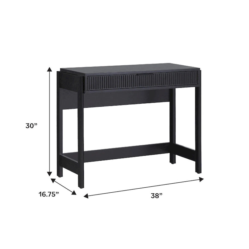Bureau d’écriture moderne cannelé avec tiroir de rangement pour bureau à domicile