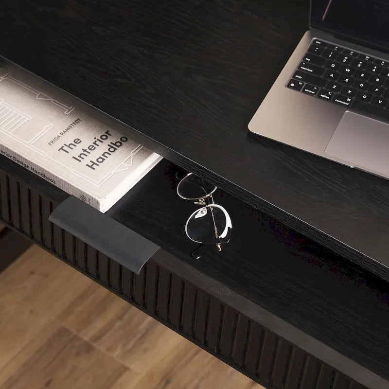 Bureau d’écriture moderne cannelé avec tiroir de rangement pour bureau à domicile