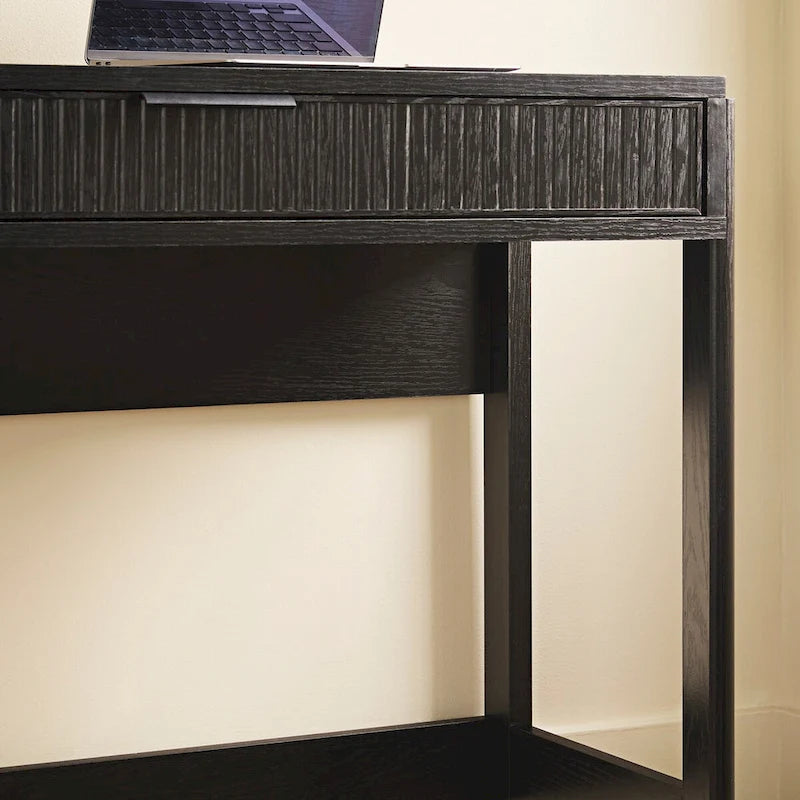 Bureau d’écriture moderne cannelé avec tiroir de rangement pour bureau à domicile