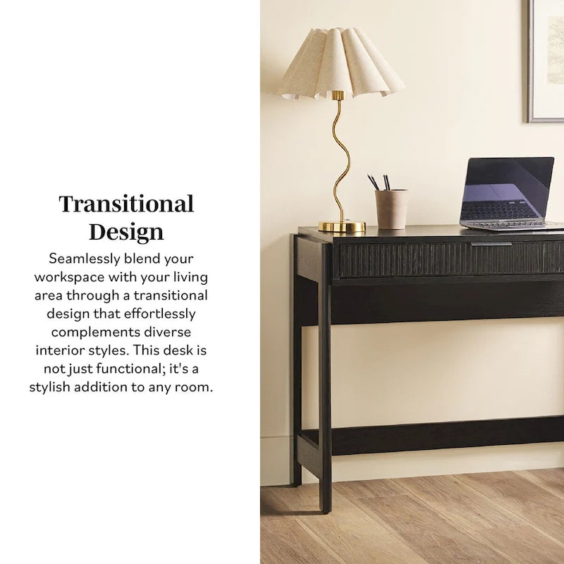 Bureau d’écriture moderne cannelé avec tiroir de rangement pour bureau à domicile