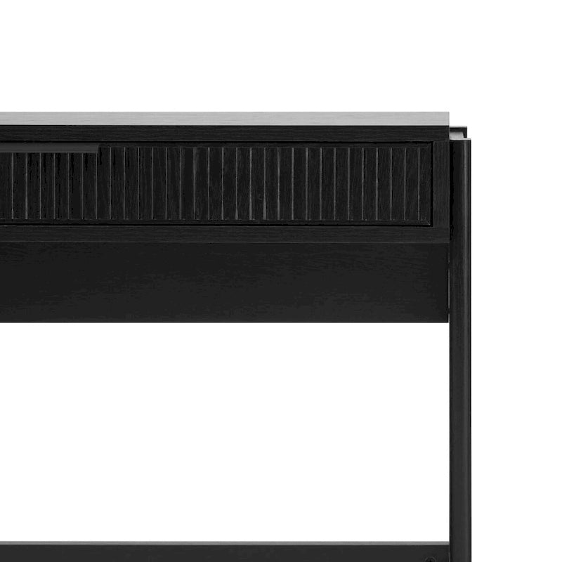 Bureau d’écriture moderne cannelé avec tiroir de rangement pour bureau à domicile