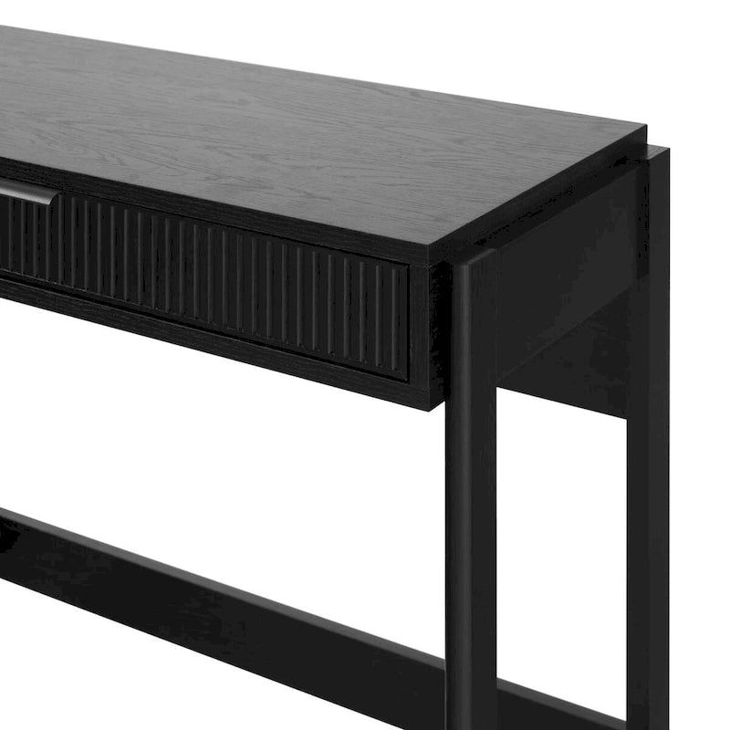 Bureau d’écriture moderne cannelé avec tiroir de rangement pour bureau à domicile