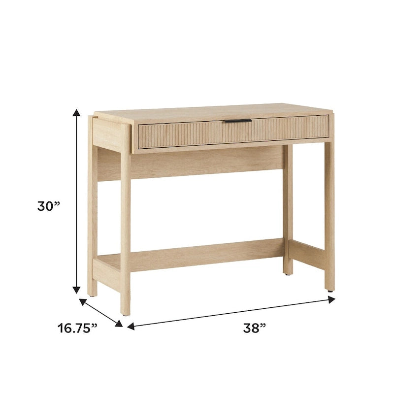 Bureau d’écriture moderne cannelé avec tiroir de rangement pour bureau à domicile