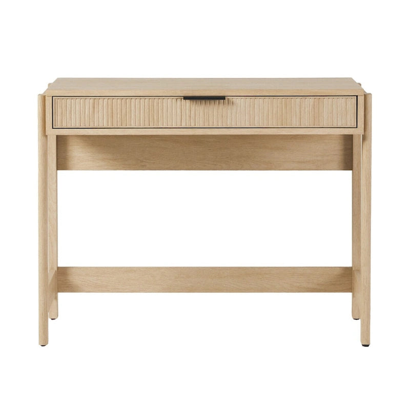 Bureau d’écriture moderne cannelé avec tiroir de rangement pour bureau à domicile