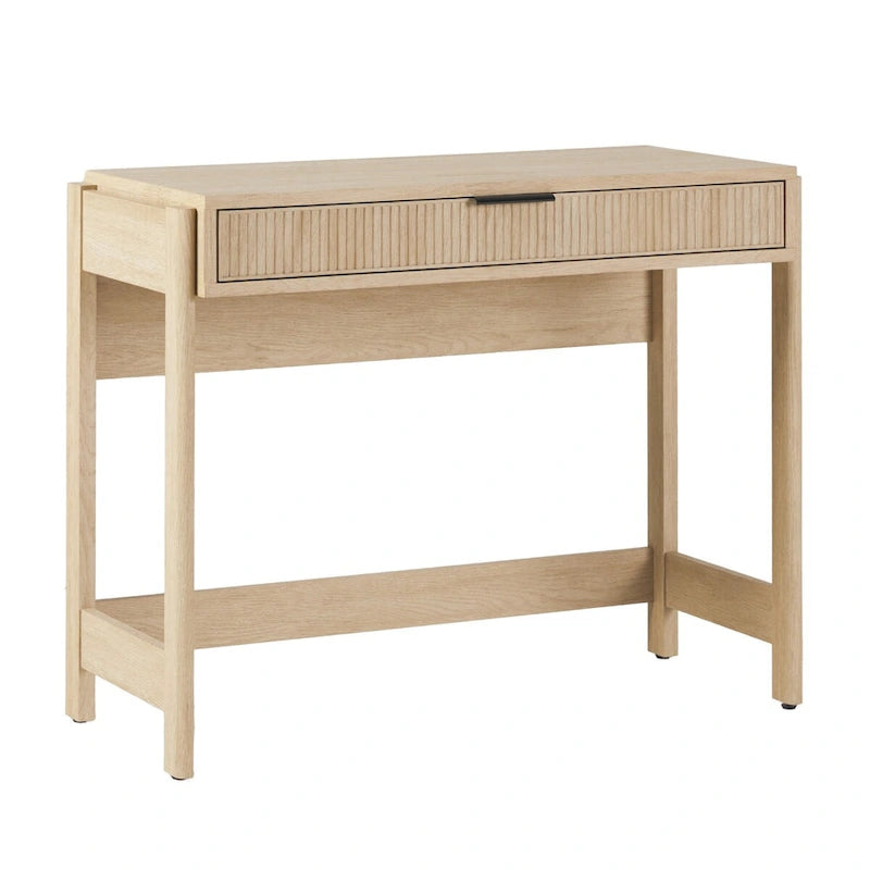 Bureau d’écriture moderne cannelé avec tiroir de rangement pour bureau à domicile