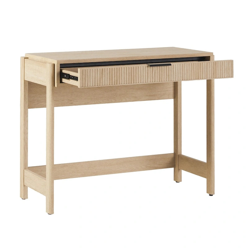 Bureau d’écriture moderne cannelé avec tiroir de rangement pour bureau à domicile