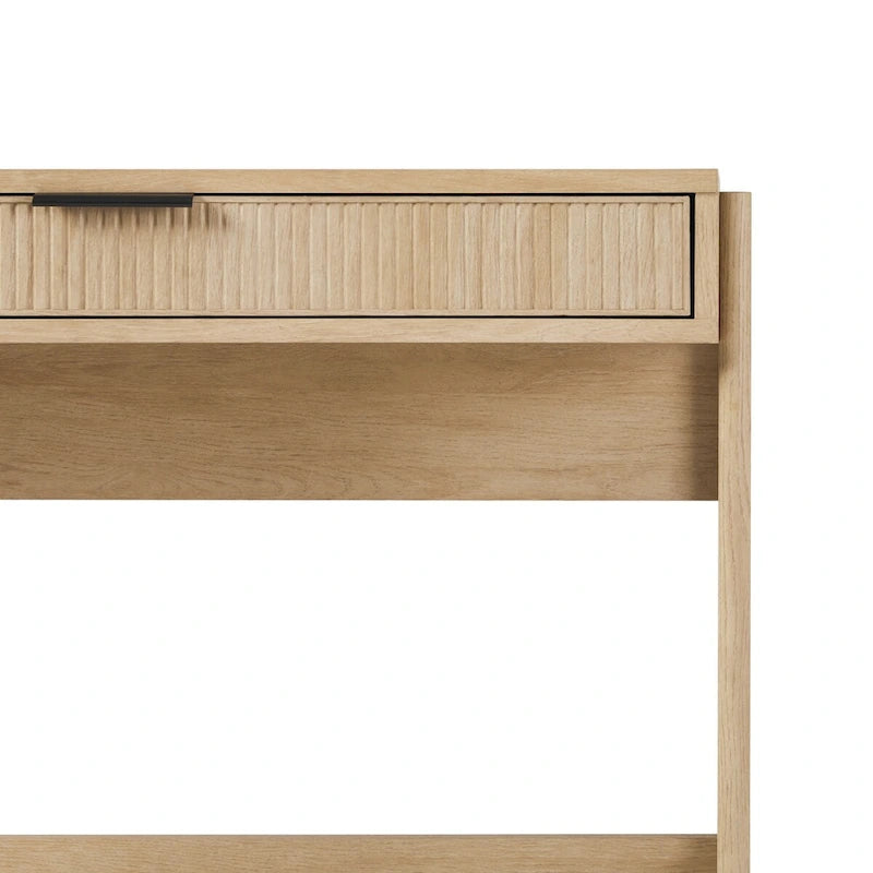 Bureau d’écriture moderne cannelé avec tiroir de rangement pour bureau à domicile