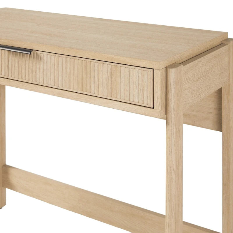 Bureau d’écriture moderne cannelé avec tiroir de rangement pour bureau à domicile